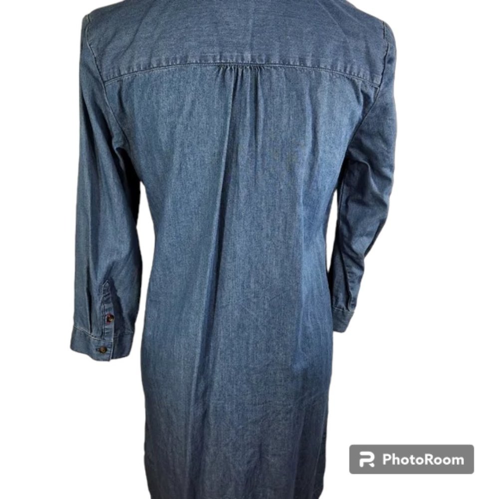 Tommy Hilfiger Button Front Denim Shirt Dress w/Pockets Size 4 - Picture 4 of 8